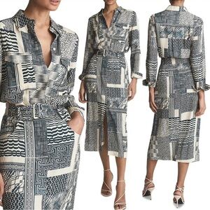 REISS Kirby Light Ground Ditsy Midi Dress sz 6